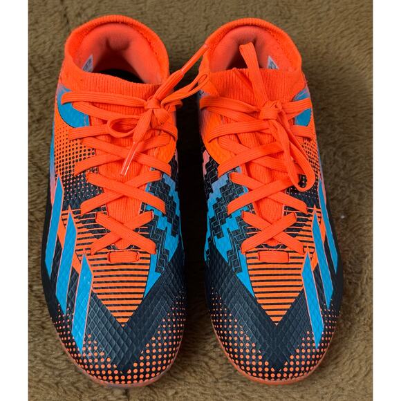 Adidas X SpeedPortal Messi.3 FG J Soccer Cleats Youth Size 2-5 Orange Blue Black - Picture 4 of 11